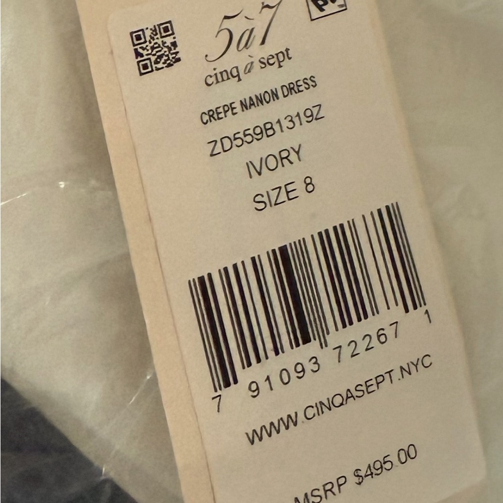 Cinq A Sept Ivory Crepe Nanon Dress - Picture 3 of 3